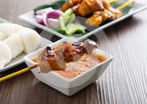 Malaysian chicken satay with delicious peanut sauce