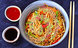 Malaysian cuisine Hakka noodles photo