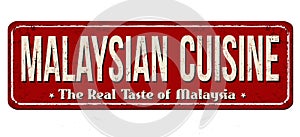 Malaysian cuisine vintage rusty metal sign