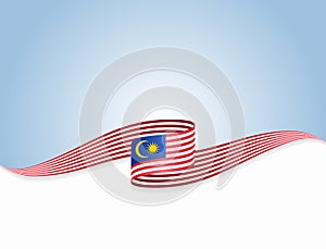 Malaysian flag wavy abstract background. Vector illustration.