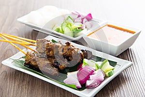 Malaysian mutton satay with delicious peanut sauce