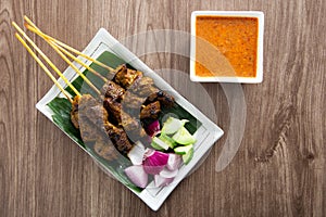 Malaysian mutton satay with delicious peanut sauce