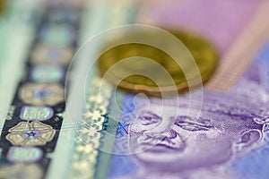 Malaysian ringgit banknotes background