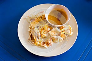 Malaysian roti telur with egg