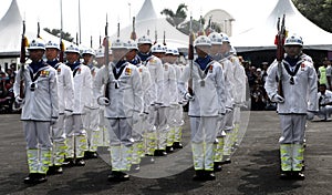 Malaysian Royal Navy TLDM military demonstration during the 85th Malaysian