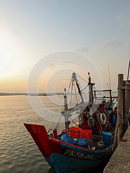 malaysian traditional fishing boat at the jetty