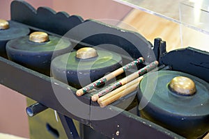 Malaysian traditional percussion instruments, retro gongs and drums