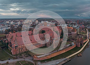 malbork castle aerial view