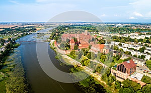 Malbork Castle on the bank of the Nogat River. UNESCO world heritage in Poland photo