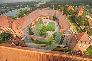 Malbork Castle at Nogat River in Poland, Europe photo