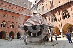 MALBORK, POLAND. Well on the territory of the High Knight`s Castle of the Teutonic Order