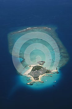 Maldive atoll from above