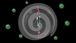 Maldive map inside with flag in crystal ball protect from corona or covid-19 virus, lock down Maldive ,virus protection concept, s