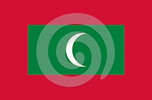 Maldive national flag, official flag of Maldives accurate colors