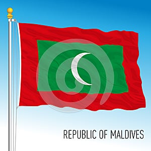 Maldive official national flag, indian ocean
