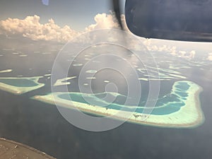 Maldives from above - atolls and islands