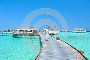 Maldives bungalows panorama