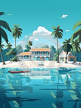 Maldives Escapade: Abstract Travel Poster of Tropical Paradise