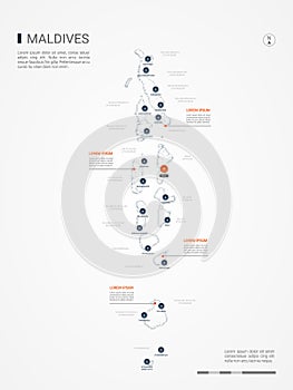 Maldives infographic map vector illustration.