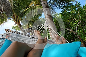 Maldives paradise relaxing hamaca luxury photo