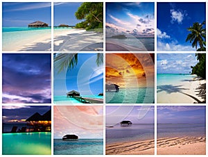 Maldives resort collage