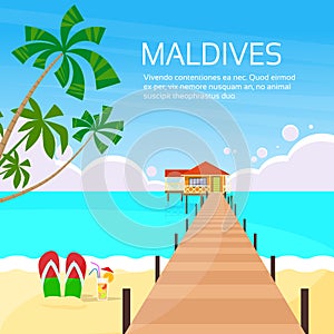 Maldives Tropical Island Long Pier Summer Vacation