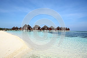 Maldives vater villa and beach photo