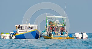 Maldives. Worker boats