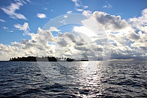 Maldivian island from the ocean