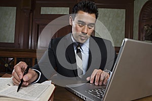 Male Advocate Using Laptop photo