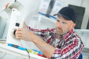 Male air conditioning technician