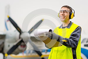 Male airport worker