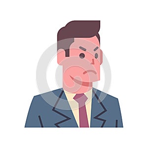 Male Angry Emotion Icon Isolated Avatar Man Facial Expression Concept Face