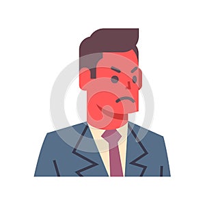 Male Angry Emotion Icon Isolated Avatar Man Facial Expression Concept Face
