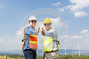 Male Architect and Engineer Smile and showing thumbs up