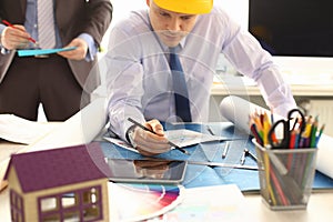 Male Architector Working on Construction Project