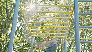 Male Athlet Pull-up Strength Training Exercise