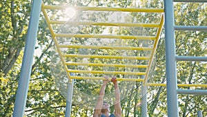 Male Athlet Pull-up Strength Training Exercise