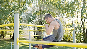 Male Athlet Pull-up Strength Training Exercise