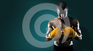 Male Athlete Boxer Punching.