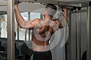 Male Athlete Doing Pull Ups