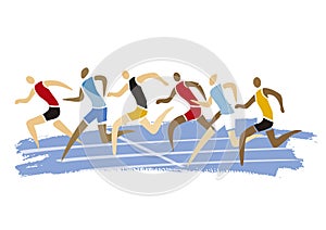 Male athletics runners,running race.