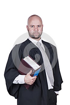 Male attorney in robe