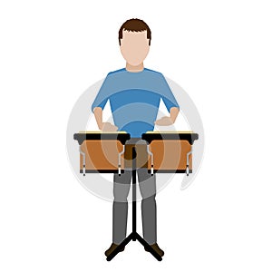 Male avatar playing the drums