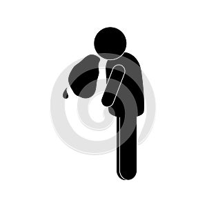 Male avatar vomiting silhouette style icon vector design