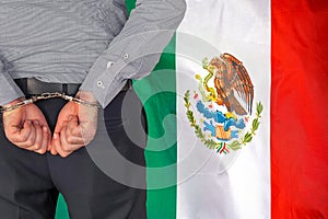 Male on the background of the Mexico flag