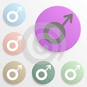 male badge color set. Simple glyph, flat  of web icons for ui and ux, website or mobile application photo