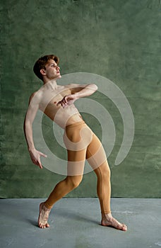 Male ballet dancer, training in dancing class