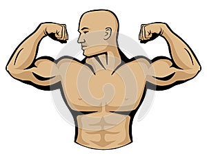 Male Body Builder Logo Illustration photo