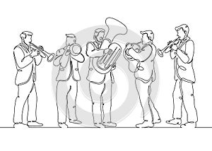 Male brass quintet photo